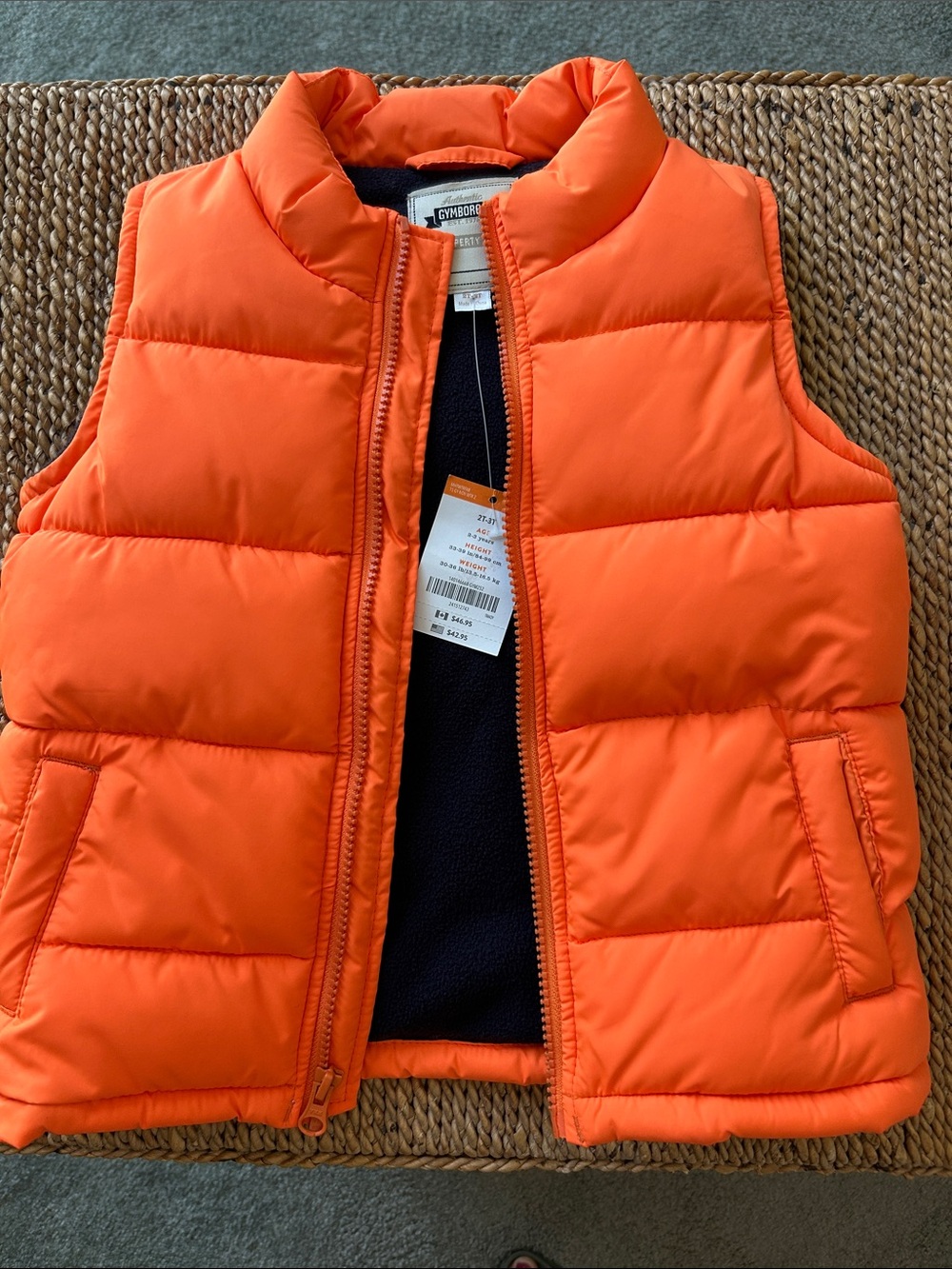 Gymboree Bright Orange Puffer Vest for Kids
